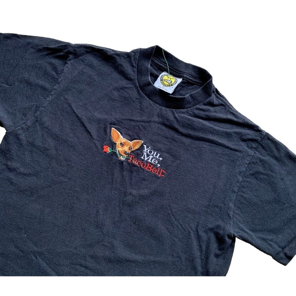 Vintage TACO BELL T Shirt Chihuahua Ad Promo Embroidered XS Size Youth Large